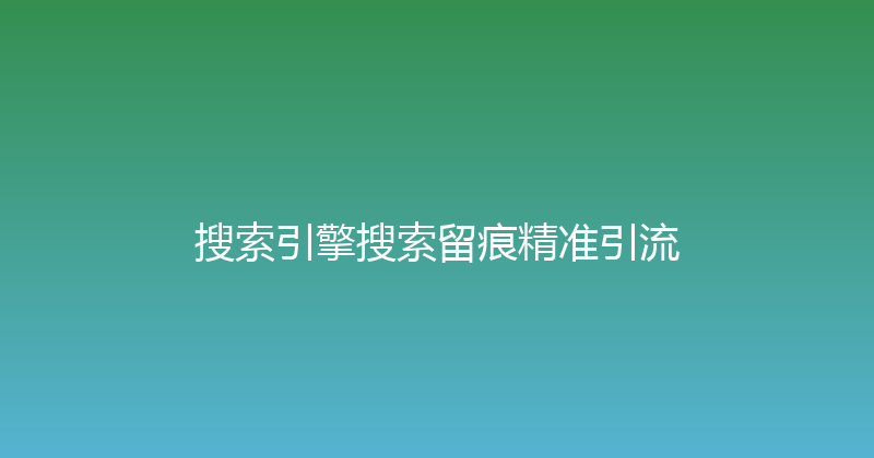 搜索引擎搜索留痕精准引流 封面图